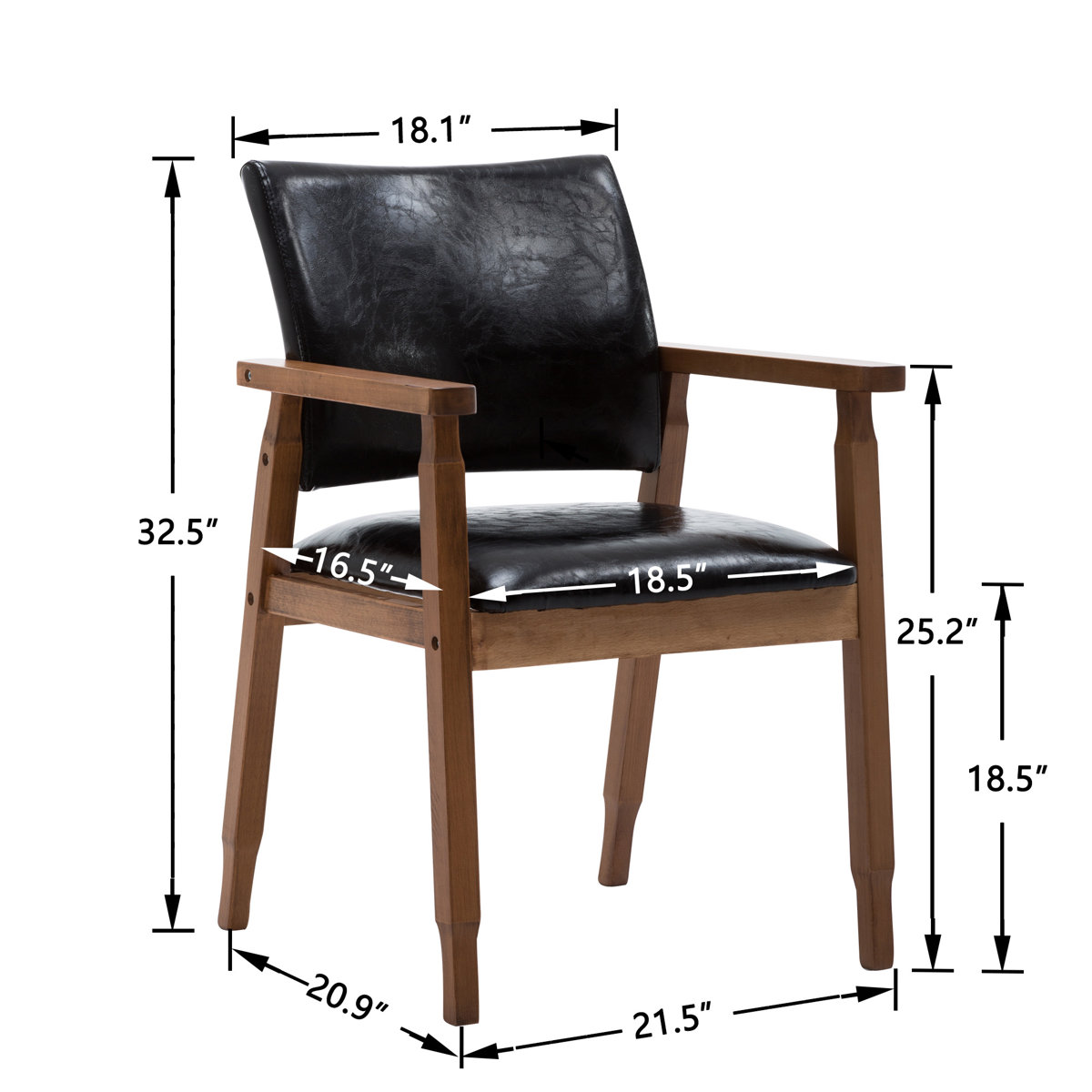 Andover Mills™ Salzer Upholstered Arm Chair in Black & Reviews Wayfair